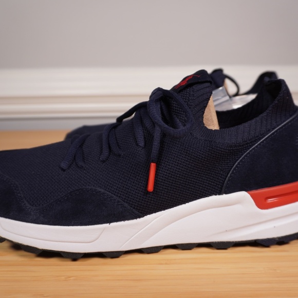 Polo Ralph Lauren Trackster 200II Knit Sneaker Blue Red White Size 10D Brand New main image 8